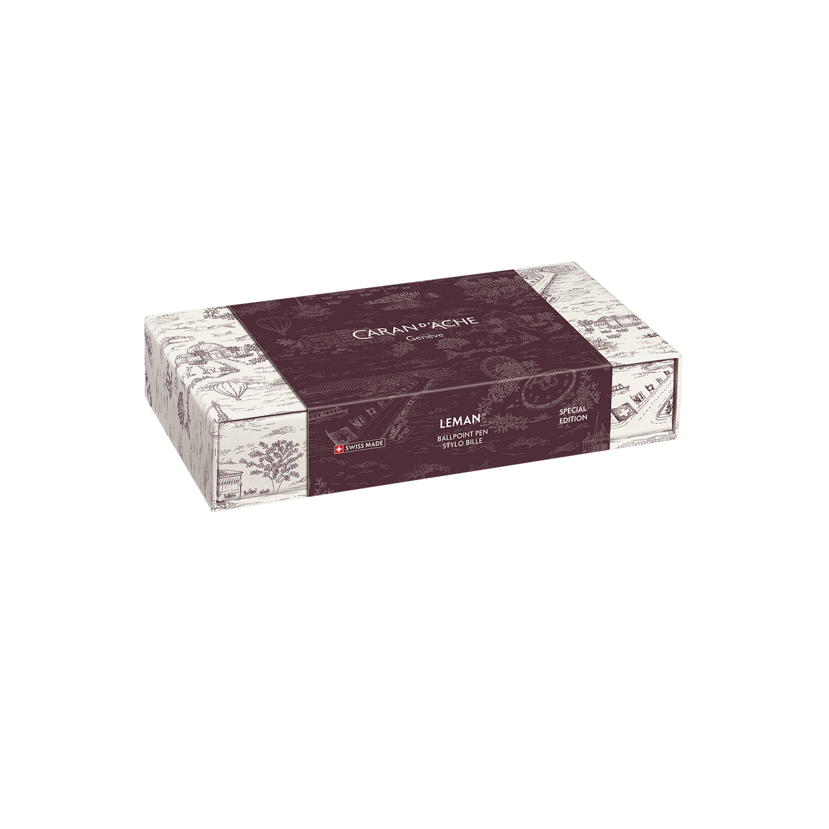 Set stylo bille CARAN D'ACHE Léman Toile de Jouy Geneva Edition - 7630002365796