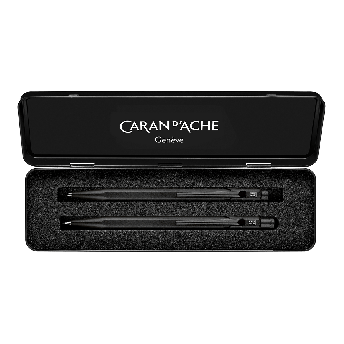 Set stylo bille + porte - mine CARAN D'ACHE 849 Black Code - 7630002357746