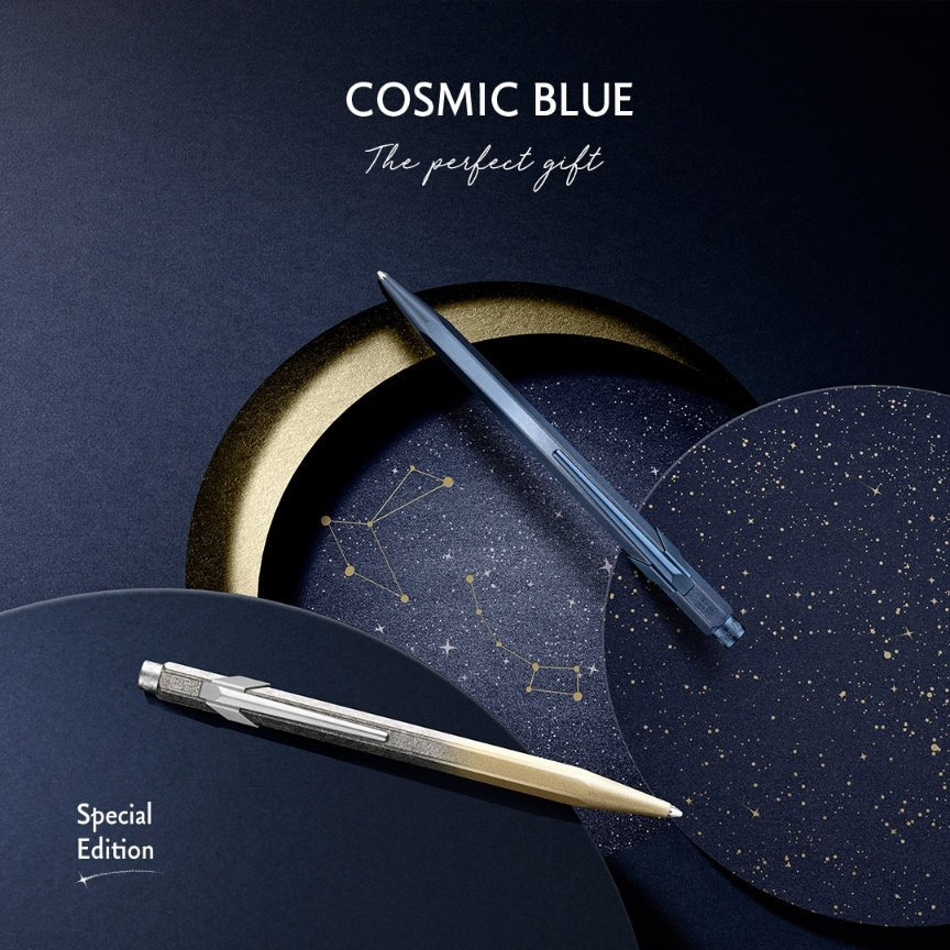Stylo bille CARAN D'ACHE 849 Cosmic Blue Édition Spéciale - Doré - 7630002355780
