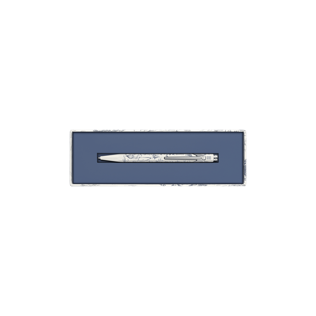 Stylo bille CARAN D'ACHE 849 Toile de Jouy Geneva Edition - Blanc - 7630002365680