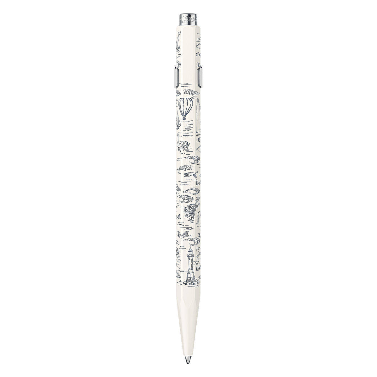 Stylo bille CARAN D'ACHE 849 Toile de Jouy Geneva Edition - Blanc - 7630002365680