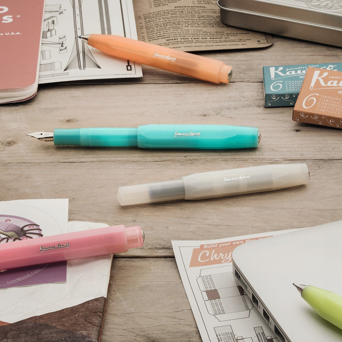 Stylo plume KAWECO Frosted Sport - Soft Mandarin - Extra - fine (EF) - 4250278617349