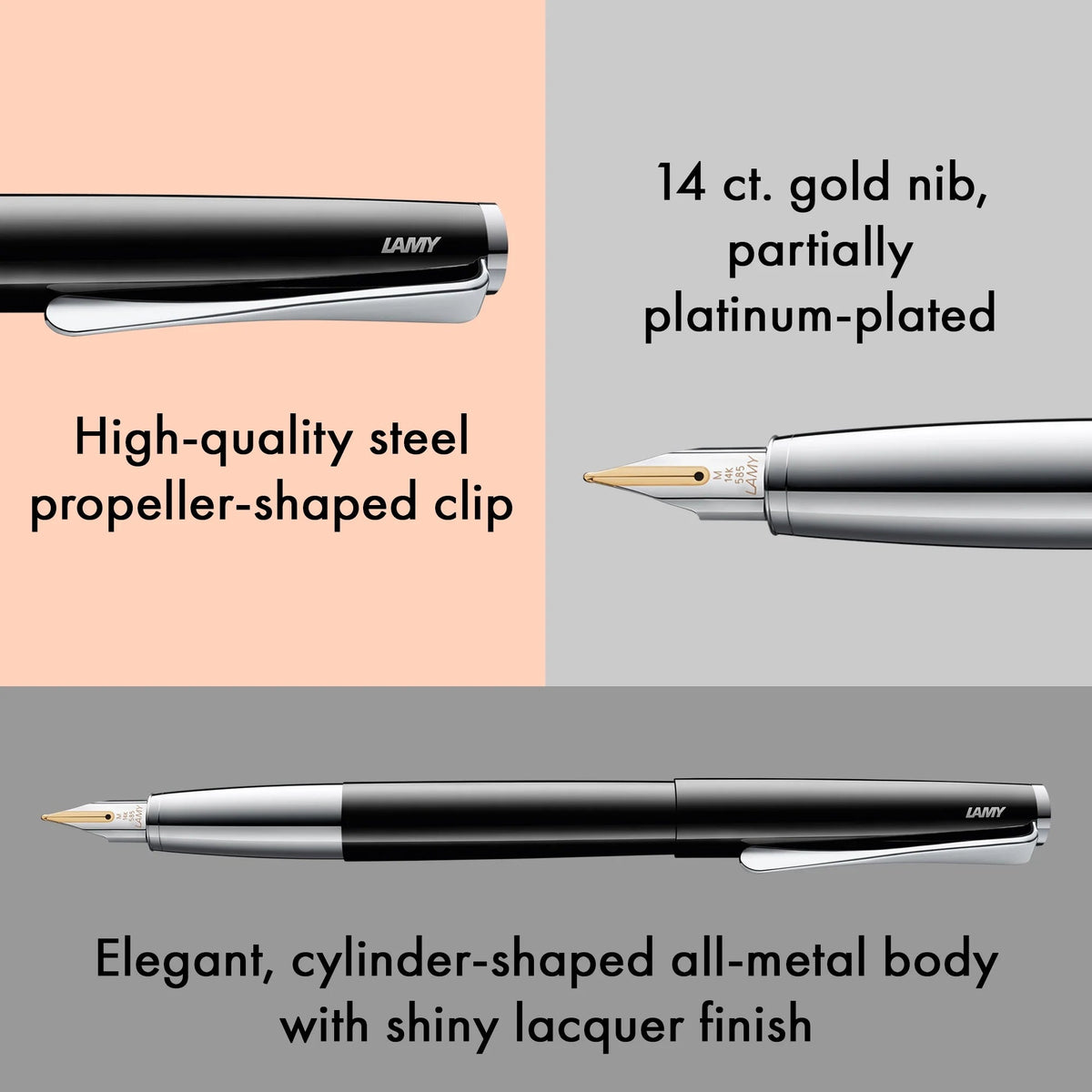 Stylo plume LAMY studio - Pianoblack - Extra-fine (EF) - 4014519693215