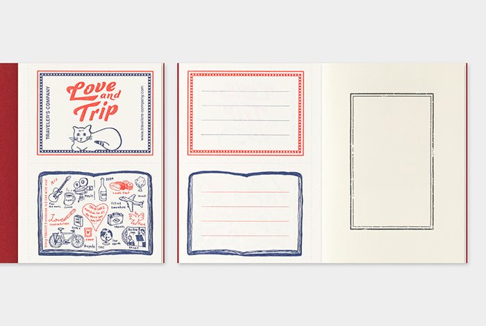 TRAVELER'S notebook LOVE AND TRIP Red - carnet papier crème (passport size) - 