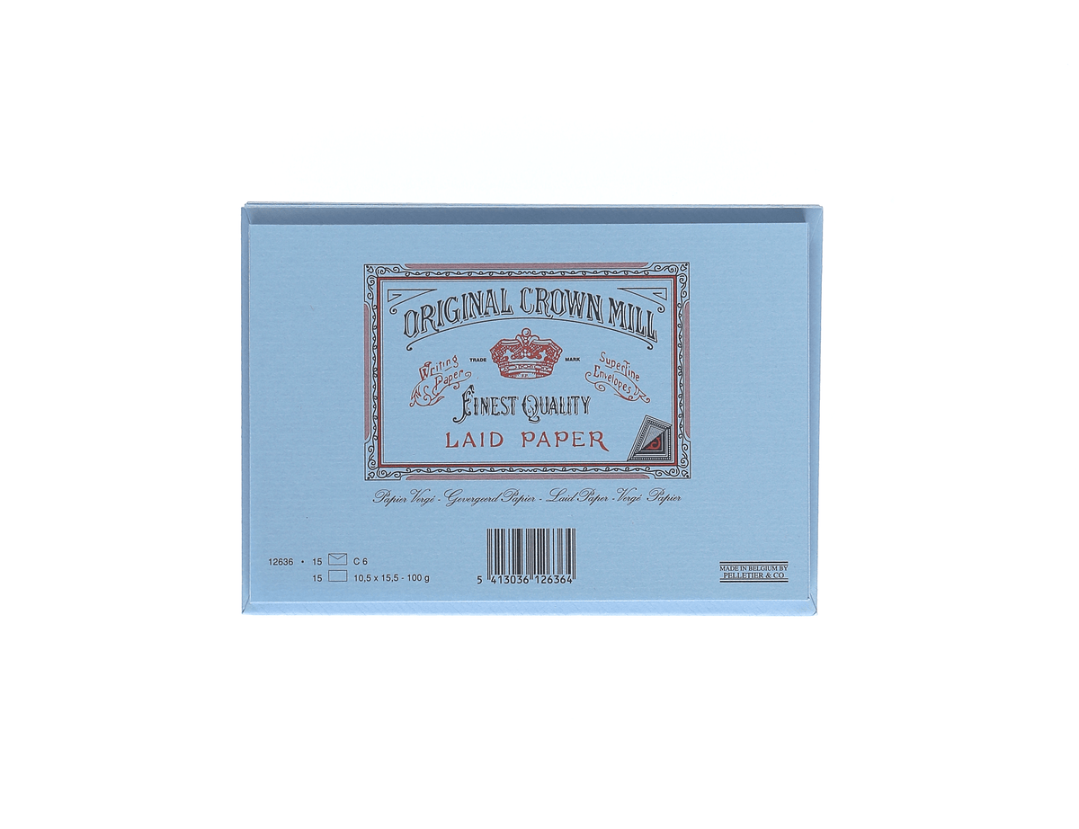 15 cartes et enveloppes Vergé format C6 - 10.5 x 15.5 cm | 11.4 x 16.2 cm - 280 g/m² - Bleu - 5413036126364