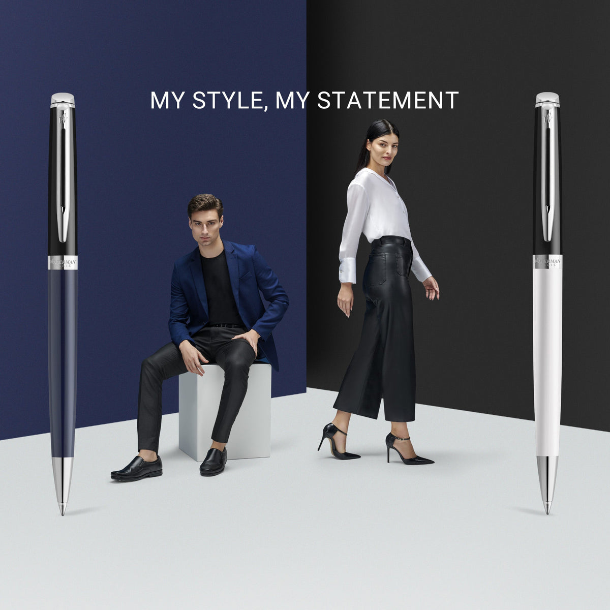 Stylo bille WATERMAN Hémisphère Colour Blocking - Medium (M) - Blanc - -